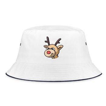 Rudolf Rentier - Bucket Hat - Weiß/Navy - Vorne