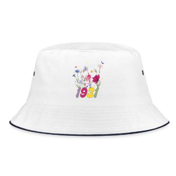 Year of Birth 1931 Wildflowers - Bucket Hat - white/navy - Front