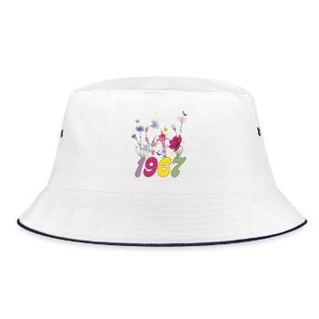 Année de naissance 1967 fleurs sauvages - Bob - blanc/marine - Devant
