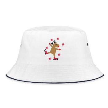 Funny moose for Christmas - Bucket Hat - white/navy - Front