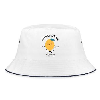 Citron kawaii rêveur - Bob - blanc/marine - Devant