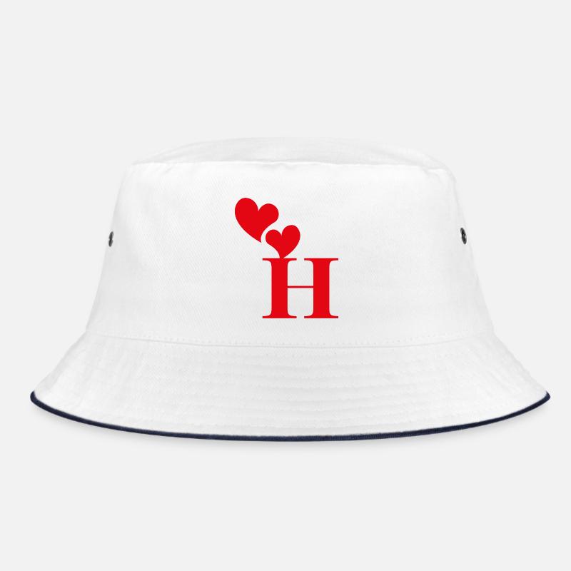 Buchstabe h rotes Herz Bucket Hat