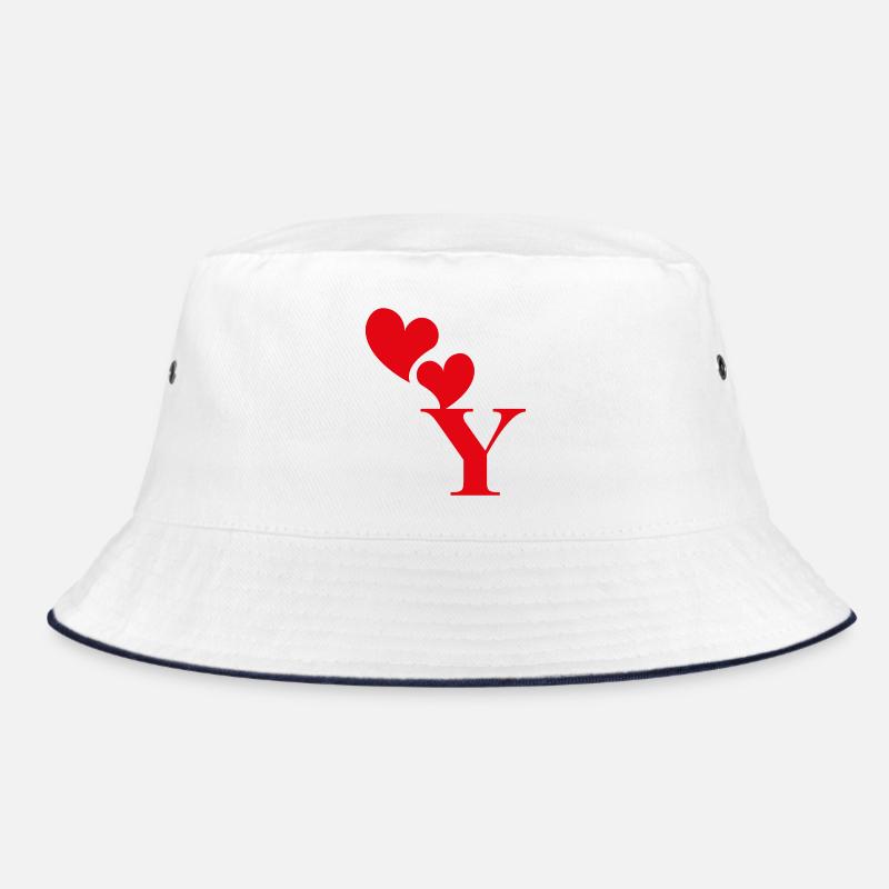 Buchstabe y rotes Herz Bucket Hat