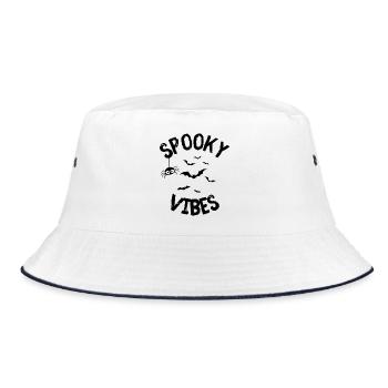 Halloween Spooky - Bucket Hat - Weiß/Navy - Vorne