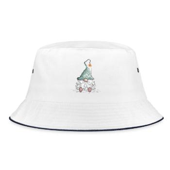 Gnome Dwarf Christmas Gnome Holidays - Bucket Hat - white/navy - Front