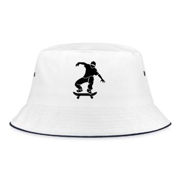 Skateboarder Sketch - Bucket Hat - white/navy - Front