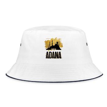 Adana Türkei Stadt Skyline Heimat Liebe Gold - Bucket Hat - Weiß/Navy - Vorne