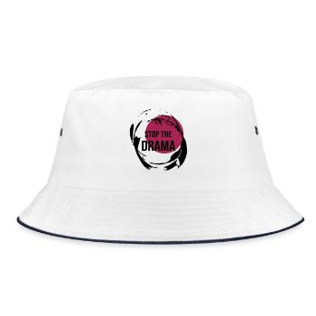 Stop The Drama Geschenk - Bucket Hat - Weiß/Navy - Vorne