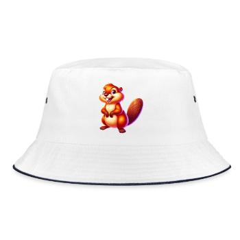 Bieber - Bucket Hat - Weiß/Navy - Vorne