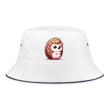 Igel - Bucket Hat - Weiß/Navy - Vorne