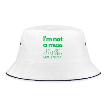 Ich bin keine Katastrophe - Bucket Hat - Weiß/Navy - Vorne