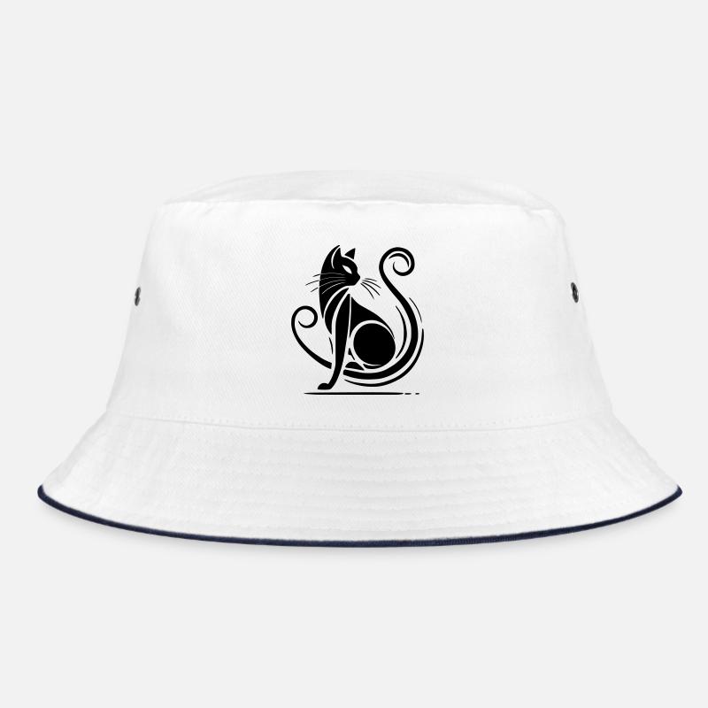 Moderne schwarze Katze Bucket Hat