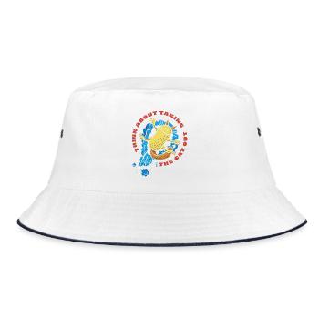 Cat Out - Bucket Hat - white/navy - Front