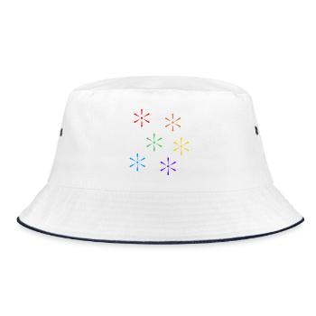 Stars Rainbow LGBTQ subtle gay pride - Bucket Hat - white/navy - Front