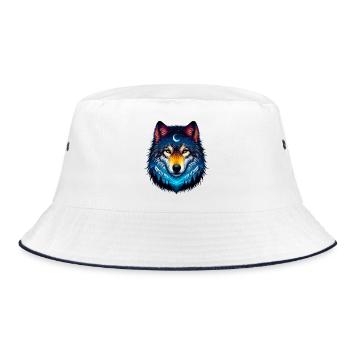 Wolf - Bucket Hat - white/navy - Front