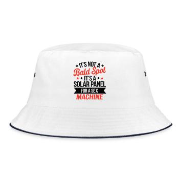 Es ist keine kahle Stelle, es ist ein Solarpanel - Bucket Hat - Weiß/Navy - Vorne