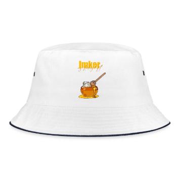 Imker aus Leidenschaft // Illustration - Bucket Hat - Weiß/Navy - Vorne