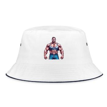 SSW13 Muscle Man2 - Bucket Hat - white/navy - Front