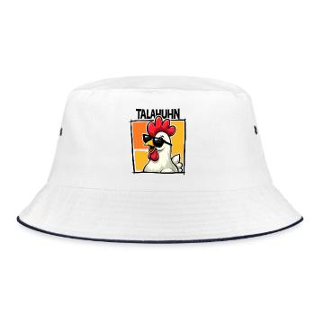 TALAHUHN Talahon Lustig Spruch Meme Deutschrap Rap - Bucket Hat - white/navy - Front