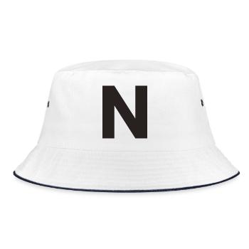 N - Bucket Hat - white/navy - Front