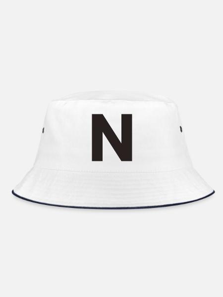 N - Bucket Hat - white/navy - Front