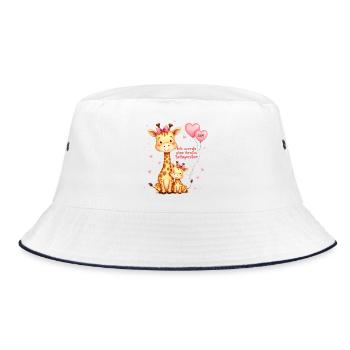 Ich Werde Große Schwester 2025 Giraffen - Bucket Hat - Weiß/Navy - Vorne