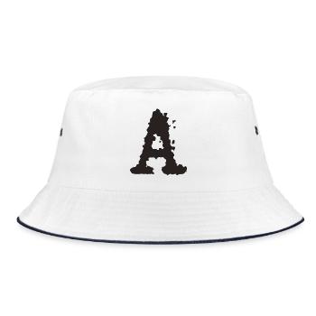 A - Bucket Hat - Weiß/Navy - Vorne