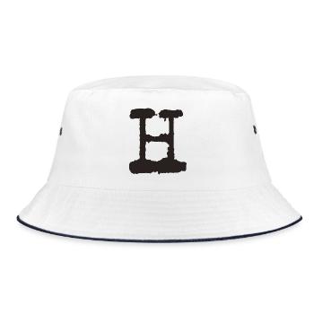 H - Bucket Hat - white/navy - Front