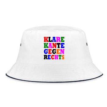 klare kante gegen rechts - Bucket Hat - Weiß/Navy - Vorne