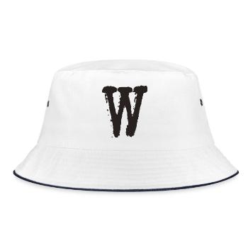 W - Bucket Hat - white/navy - Front