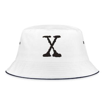 X - Bucket Hat - white/navy - Front