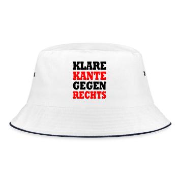 klare kante gegen rechts - Bucket Hat - Weiß/Navy - Vorne