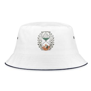 Timeless Landscapes Hourglass Nature Art - Bucket Hat - white/navy - Front
