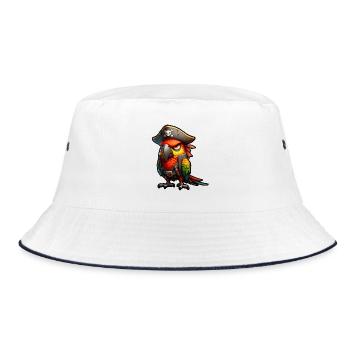 perroquet pirate rouge - Bob - blanc/marine - Devant