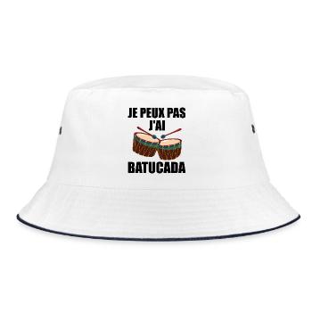 je peux pas J'ai Batucada - humour musique - Bob - blanc/marine - Devant