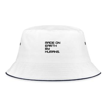 MADE ON EARTH BY HUMANS - Bucket Hat - white/navy - Front