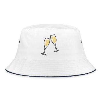 2 verres à (vin mousseux / ovale / zu / 2C) - Bob - blanc/marine - Devant