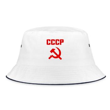 Soviet - Hammer and Sickle Soviet Union - Communist - Bucket Hat - white/navy - Front