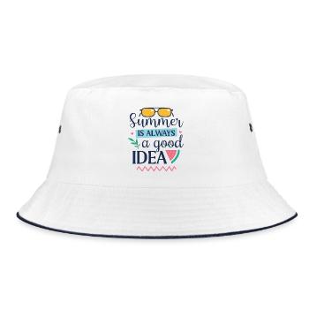 Summer is Always a Good Idea - Bucket Hat - white/navy - Front