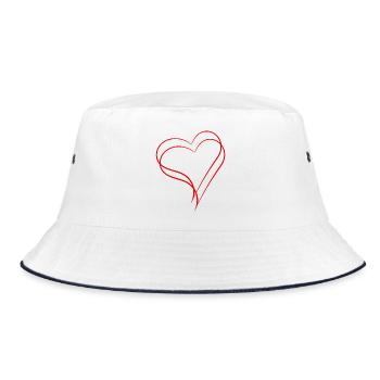 Two Hearts - Bucket Hat - white/navy - Front