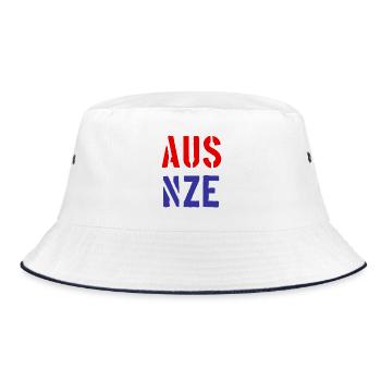 AUS - NZE - New Zealand - Australia - Neuseeland - Bucket Hat - white/navy - Front