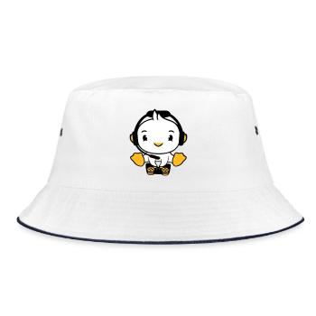 Ente Gamer zocken Controller Headset Konsole Spiel - Bucket Hat - Weiß/Navy - Vorne