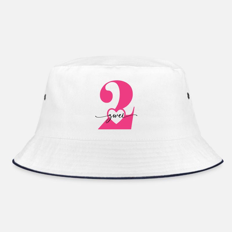 Ziffer Zwei 2 mit Herz Bucket Hat