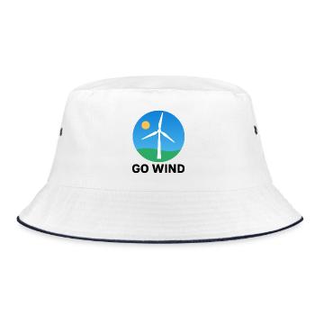 Support Wind Energy – Clean Power Symbol - Bucket Hat - white/navy - Front