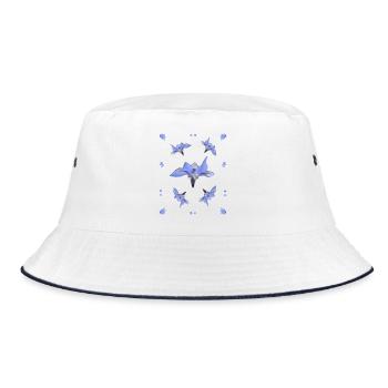 Bourrache motif fleurs bleues fleurs violettes - Bob - blanc/marine - Devant