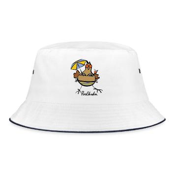 RIKELS Ferien T-Shirt 2026 - Bucket Hat - Weiß/Navy - Vorne