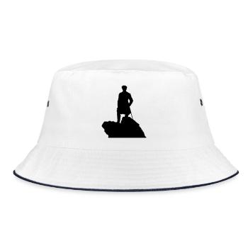 Der Wanderer über dem Nebelmeer Caspar David Fried - Bucket Hat - Weiß/Navy - Vorne