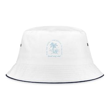 Surf club beach ocean lover funny surfer aesthetic - Bucket Hat - white/navy - Front