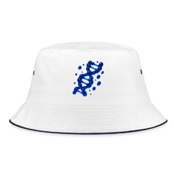 3D DNA Helix Molecule Blue - Bucket Hat - white/navy - Front