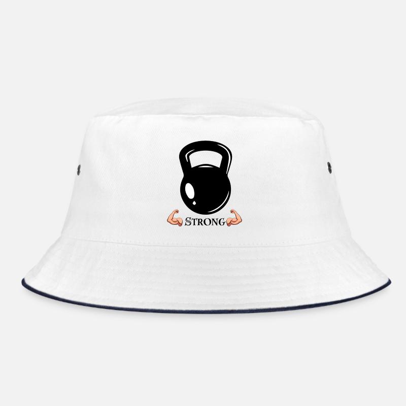 STRONG – Simple. Powerful. Clear. - Bucket Hat - white/navy